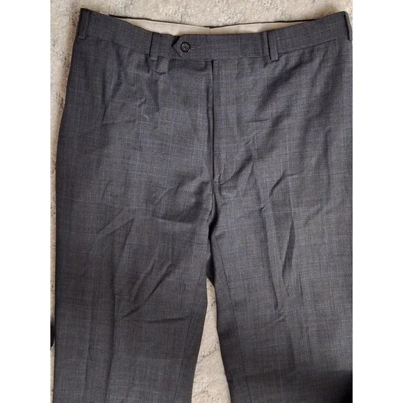 Brooks Brothers Explorer Fitzgerald Suit 42L 40x31 Gray Wool Windowpane 2 Button